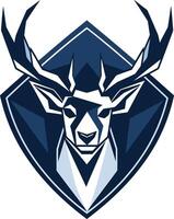 Modern and bold logo design featuring a deer head within a shield vector