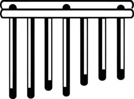 A simple line drawing of a musical instrument, a panpipe, with seven pipes vector