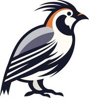 A stylized illustration of a quail, perfect for branding, logos, and nature-inspired designs vector