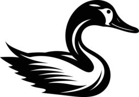 A stylish black and white illustration of a duck, perfect for use in branding, tattoos, or decorative projects vector