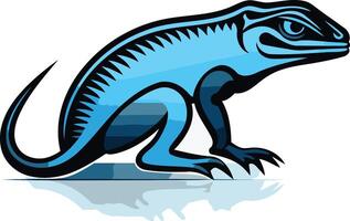 A stylized, blue lizard mascot with a sharp, powerful design vector