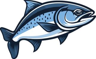 A bold and detailed illustration of a salmon fish, perfect for branding, marketing, and design projects related to fishing, seafood, and nature vector
