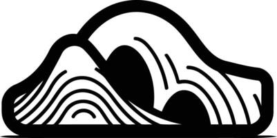 A bold and abstract line art illustration of a stylized wave, perfect for logo design, branding, or print projects vector