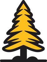 A simple, bold, and modern pine tree icon perfect for logos, branding, and web design vector