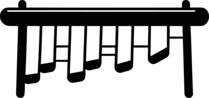 Simple black and white illustration of a xylophone, perfect for musical education materials, website design, or creating fun patterns vector