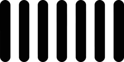 Simple black and white icon depicting a series of seven vertical bars, representing a loading progress bar or a visual representation of data vector