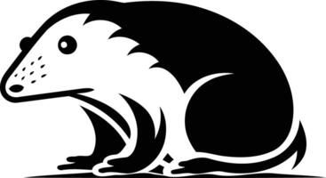 A simple, stylized black and white illustration of a mole vector