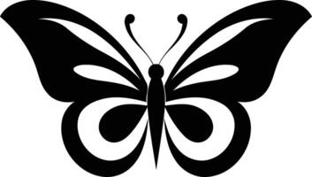 Simple black and white butterfly silhouette, perfect for branding, logos, and design projects vector
