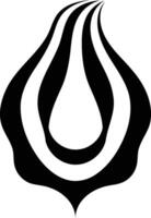 Abstract black and white logo design with a flowing, organic shape, perfect for branding or design projects vector