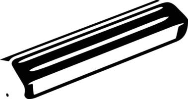 Simple black and white illustration of a generic rectangular shape, perfect for use as a placeholder or design element in minimalist branding vector