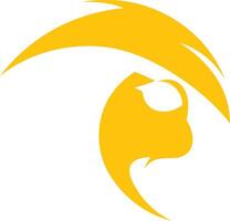 Abstract logo design featuring a stylized lion's head with a dynamic curve, perfect for a brand looking for a powerful and modern image vector