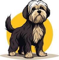 Cute and fluffy, this adorable shih tzu puppy is perfect for pet-related designs and projects vector