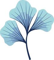 Elegant blue ginkgo leaf illustration, perfect for adding a touch of nature and serenity to your designs vector