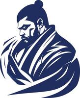 A powerful and symbolic illustration of a samurai warrior, perfect for branding, websites, and design projects vector