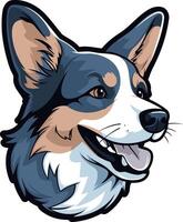 A friendly, cartoon style illustration of a welsh corgi pembroke dog with a happy expression vector