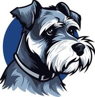 A charming and expressive cartoon illustration of a miniature schnauzer, perfect for pet-related projects, branding, and designs vector
