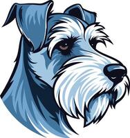 A charming, cartoon-style illustration of a miniature schnauzer, perfect for pet-related projects, branding, and social media vector