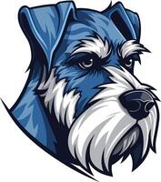 A fierce and stylish portrait of a blue miniature schnauzer, perfect for pet related projects, branding, and more vector