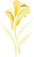 A simple, elegant illustration of a yellow iris flower, perfect for floral designs, branding, or adding a touch of nature to your project vector