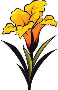 A vibrant yellow flower with a stylized design, perfect for adding a touch of nature to your projects vector