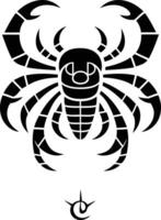 A bold and striking black and white scorpion illustration, perfect for tattoo designs, branding, or as a powerful symbol for your project vector