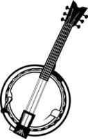 A simple yet powerful silhouette of a banjo, perfect for adding a touch of americana to your designs vector