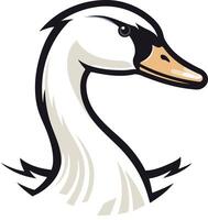 A fierce and stylized swan head logo design, perfect for a sports team, business, or organization seeking a strong and elegant symbol vector