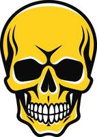 A bold and graphic illustration of a yellow skull, perfect for adding a touch of danger and rebellion to any design vector