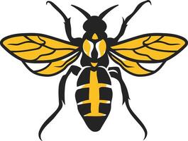 A bold and graphic illustration of a stylized wasp, perfect for branding or design projects related to nature, insects, or power vector