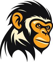 A bold and stylized illustration of a chimpanzee's face, perfect for branding, logos, and design projects focused on strength, intelligence, and nature vector