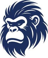 A powerful and striking illustration of a gorilla's head, perfect for branding, logos, and merchandise vector