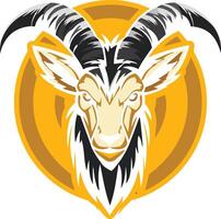 Powerful and stylized goat head logo design, perfect for a sports team, brand or company looking for a strong and unique image vector