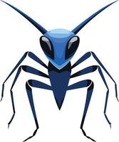 Bold and striking blue insect logo, perfect for tech, gaming, or security companies seeking a unique and powerful brand identity vector