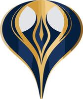 Abstract logo design with a blue and gold color scheme vector