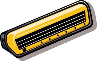 A simple, colorful illustration of a harmonica, perfect for musical designs, website graphics, or educational materials vector
