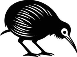 A striking silhouette of a kiwi bird, the national bird of new zealand vector