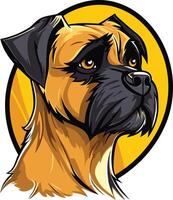 A charming illustration of a boxer dog's head, perfect for pet-related designs, branding, and social media content vector