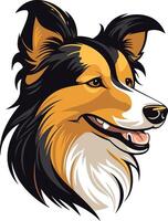 A friendly and playful illustration of a border collie dog, perfect for pet-related designs, logos, or branding vector