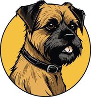 A charming illustration of a border terrier, perfect for dog lovers, pet product branding, or cute design projects vector