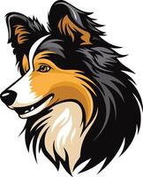 A friendly and cheerful shetland sheepdog portrait, perfect for pet-related businesses, websites, or social media vector