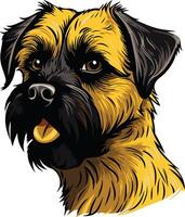 A charming illustration of a border terrier, perfect for pet-related projects, branding, or designs for dog lovers vector
