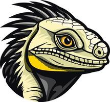 A powerful and fierce lizard head, perfect for branding, logos, or mascot designs vector
