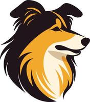 A stylized, bold profile of a collie dog, perfect for logos, branding, or pet-related designs vector