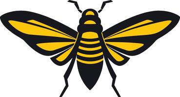 A bold, minimalist design of a stylized moth, perfect for branding or logo design vector