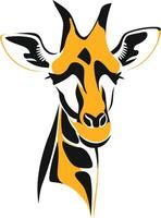 A simple yet striking illustration of a giraffe's head, perfect for logos, branding, or educational materials vector