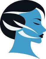 A stylized illustration of a woman's profile, featuring elegant lines and a serene expression vector