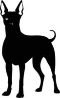 Black silhouette of a dog standing in a simple pose vector