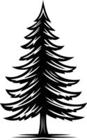 Simple yet striking silhouette of a pine tree vector