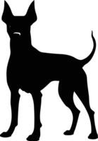 A simple yet powerful silhouette of a dog standing tall, perfect for design projects, branding, and illustrative purposes vector