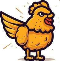 A cartoon chicken with an angry expression, perfect for branding or illustration projects vector